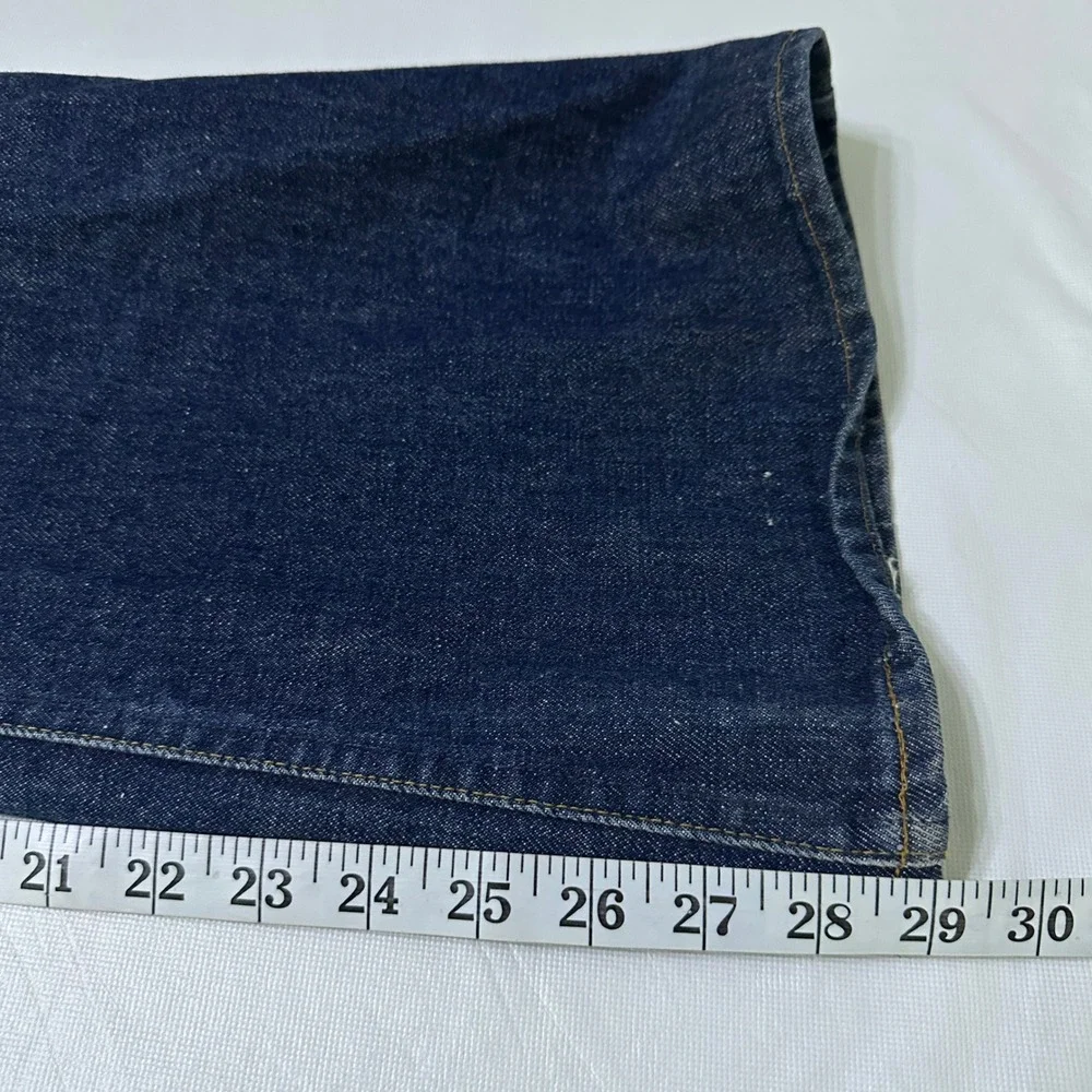 Vintage 70s Levis 646 Orange Tab Bell Bottom Jeans Talon 42 Dark Wash 40x29